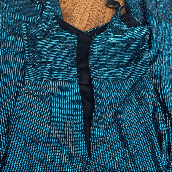 Lulu’s Blue Sequin Jumpsuit - Picture 6 of 12